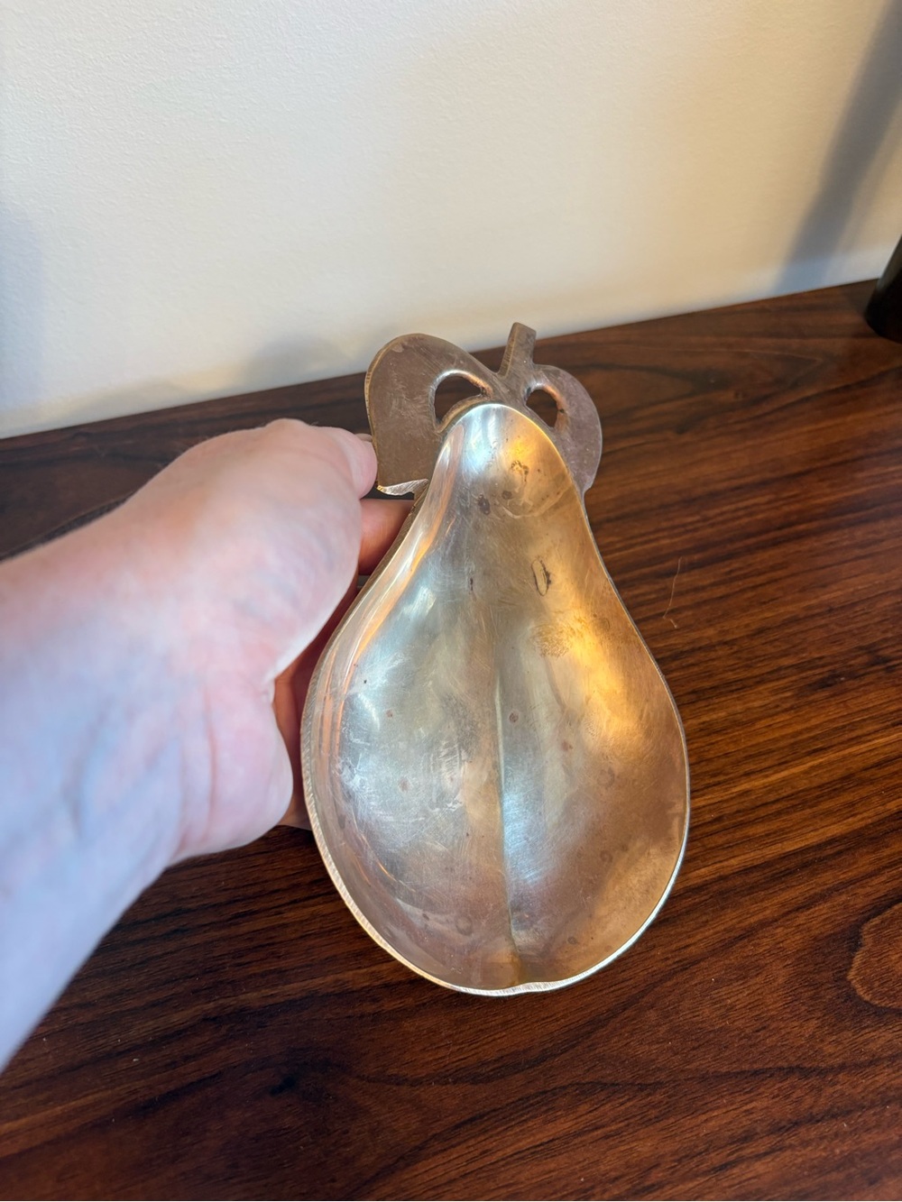 Metal Pear-Shaped Decorative Dish - Gold Finish